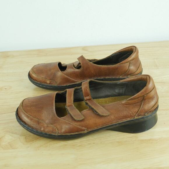 Naot Size 41 10 10.5 Maryjane Shoe Brown Leather Straps Comfort Boho - Picture 7 of 12